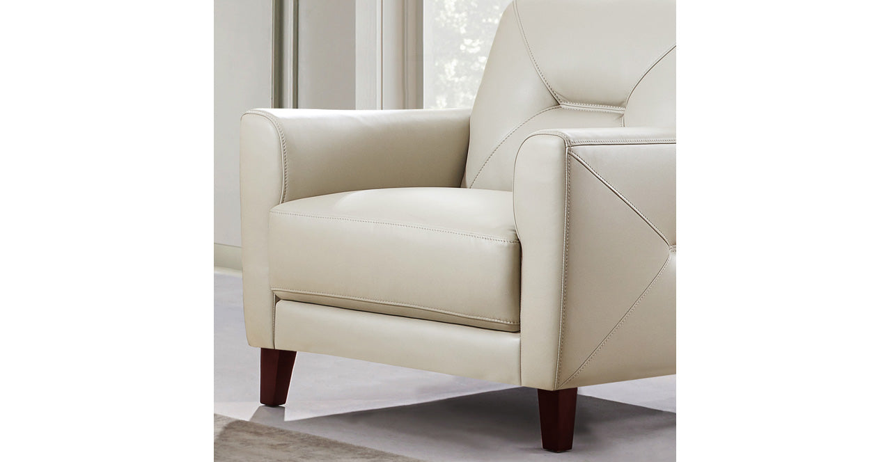 Mavis Leather Sofa Collection, Vanilla White